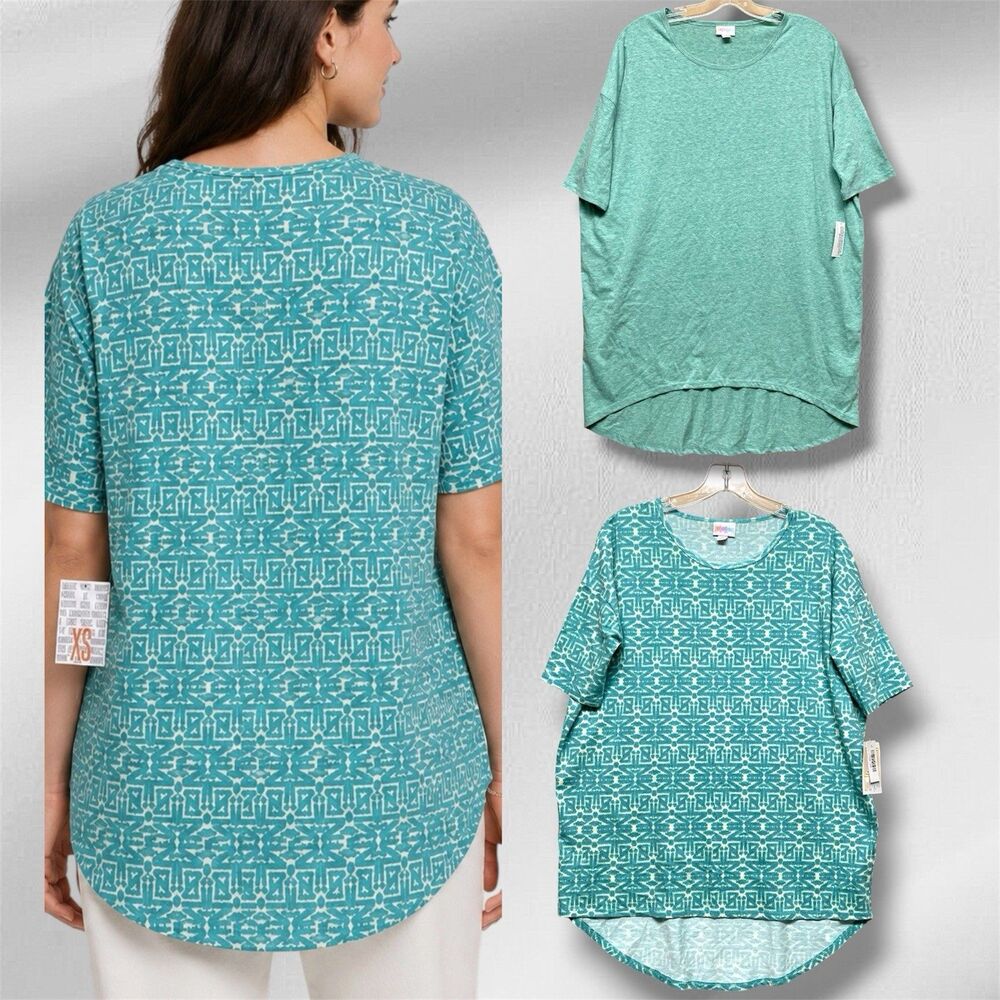 Lot of  2 LuLaRoe Irma Tunic Comfort-Stretch Shirts Women's Sizes Small And XS